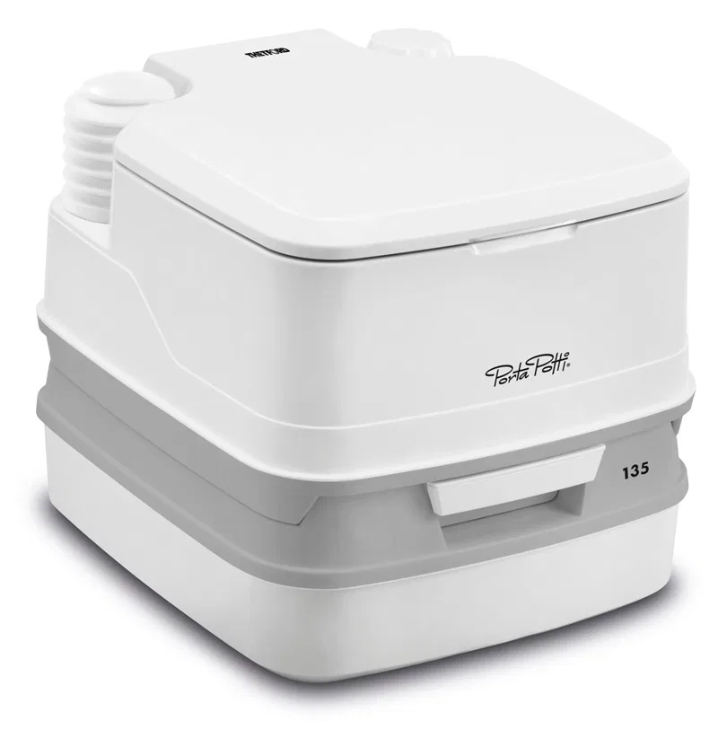 50031 – DAVE CARTER Toilet, Portable 2.6 Gallon Fresh Water Tank And 2.6 Gallon Waste Water Tank Square Front Round S...